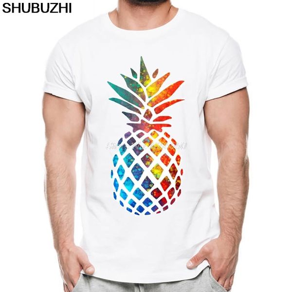 

men's new colorful watercolor space pineapple printed summer cool design soft short sleeve euro size hoodie designers t shirts sweatshi