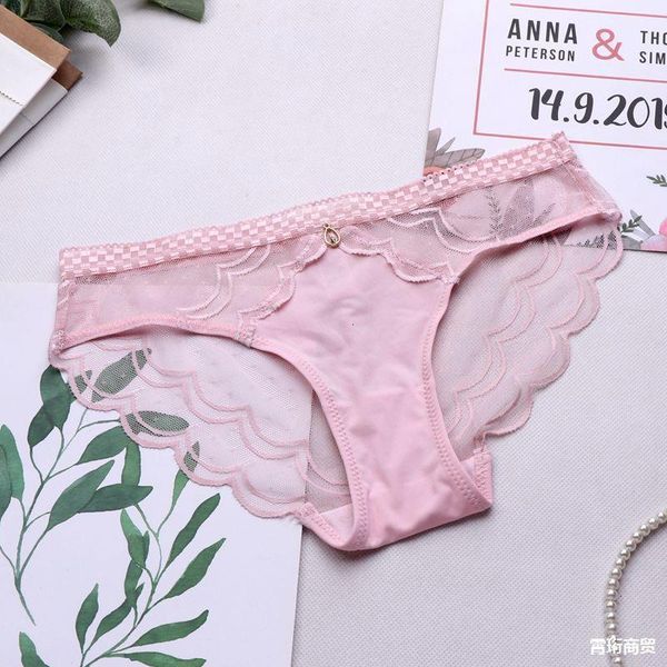 

new 584 traceless lace women's underwear stitching, breathable, sweet and hot, Black;pink