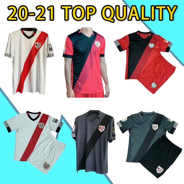 

men+kids rayo vallecano soccer jersey 20 21 fútbol josé pozo bebé antoñín alvaro 2020 2021 home away third kits football shirts, Black;yellow