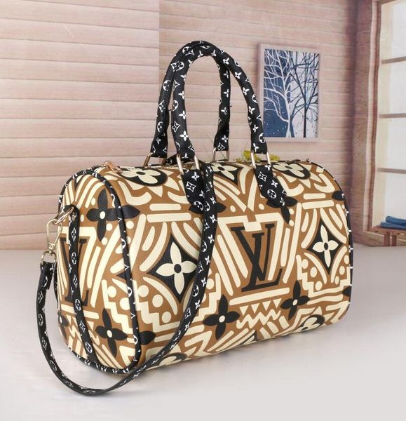 

designer luxury purse handbag genuine leather speedy l flower boston fashion totes women designer bags speedy purse bag, Black;red