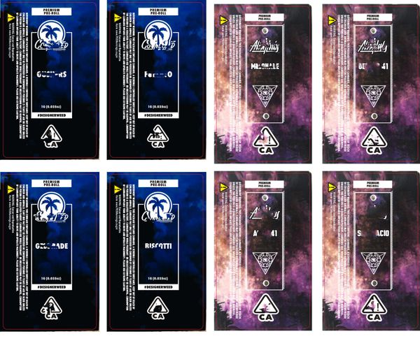 

2020 moonrock glass tube preroll labels 2020 future dankwoods barewoods pre-roll joint tube packagings