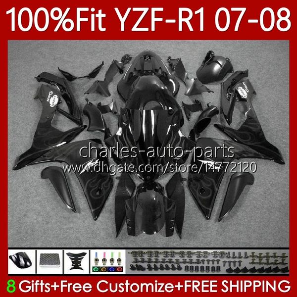 100 % passende Verkleidungen OEM für Yamaha YZF-R1 YZF R 1 1000 CC YZFR1 07 08 MOTO-Karosserie 91Nr