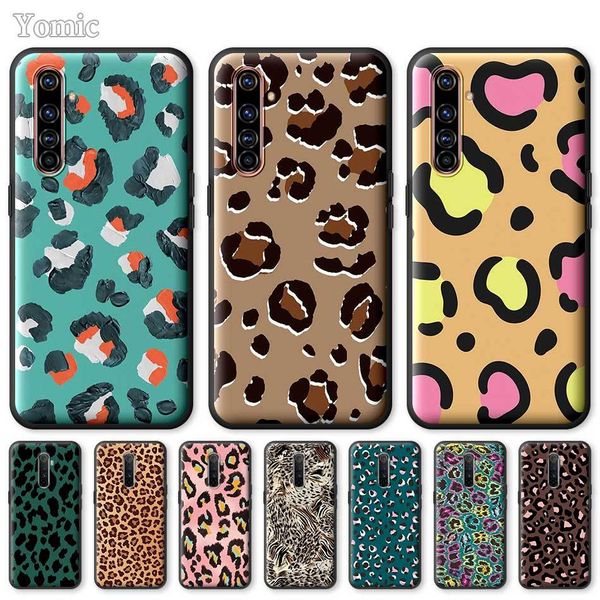 

yomic phone cases for realme 6 c3 xt 5 x50 c11 x3 7 pro 6i 5i 6s 7i coque leopard print black soft silicone cover shell