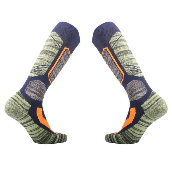 

sports socks a pair of skiing thick warm snow winter long knee, Black
