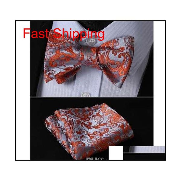 

floral 100%silk jacquard woven men butterfly self bow tie bowtie pocket square handkerchief h qyltip bde_home, Black;gray