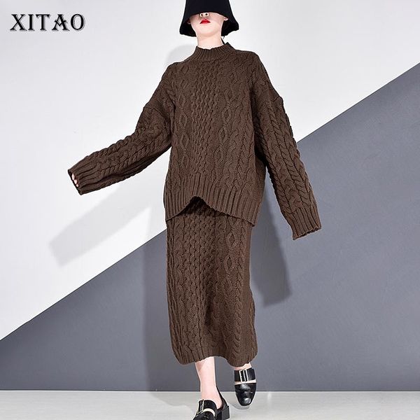 

xitao casual solid color sets женская 2020 осень назад split trend мода новый стиль воротник стойка с длинным рукавом элегантная gcc4044, Gray