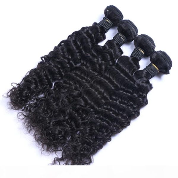 

can be dyed brazilian indian peruvian malaysion natural color deep curly hair extension unprocessed human remy virgin hair weave, Black