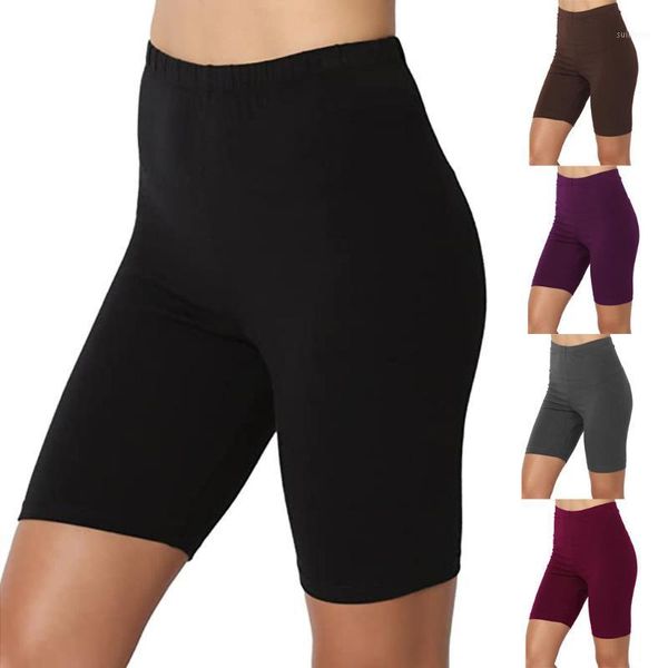 

short leggings for women high waist black sport solid mid thigh stretch cotton span push up fitness active short leggings p151