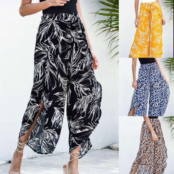 

red 2020 new leisure loose net wide leg pants women's summer, Black;gray