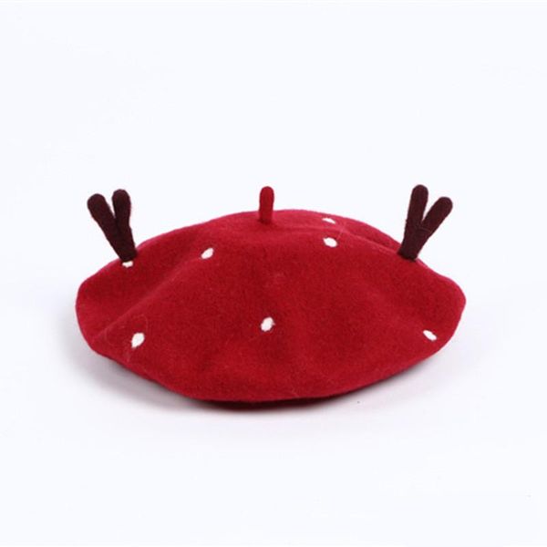 

berets 2021 winter fashion wool woman elk design handmade hats christmas gift lovely, Blue;gray