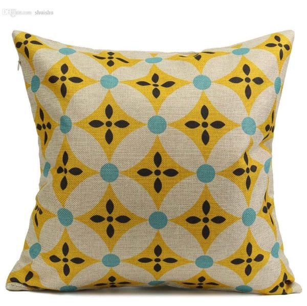 

wholesale-1 pcs 45x45cm retro yellow flower pillow case cover four pattern cotton home linen jlllxz outbag2007