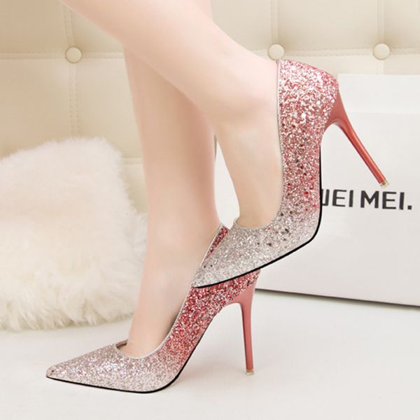 

summer wedding shoes new shoes women pump fashion pointed toe patent leather stiletto heels springmultifunction, Black