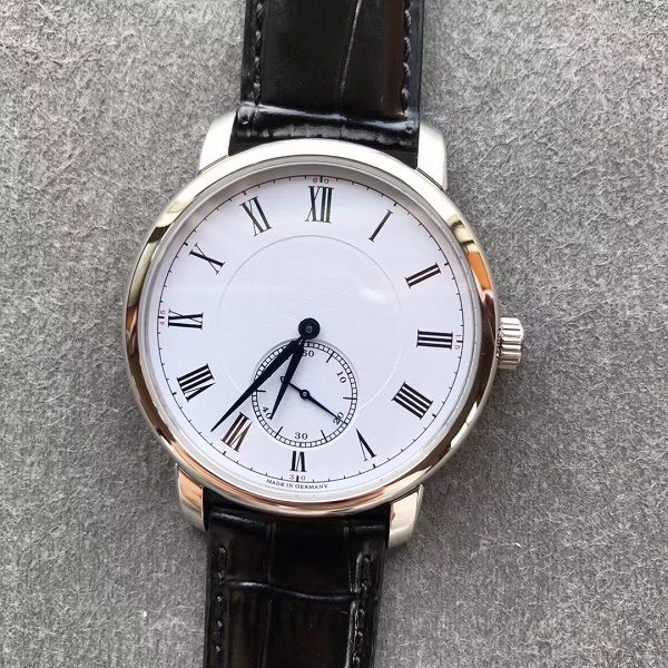 

40mm thin business genuine casual watch wristwatch leather winding strap 235.032 classic regulator a.88275 1815 233 mens hand makers ma kxve, Slivery;brown