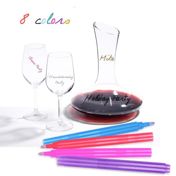 

erasable wine glass art markers pen sketching drawing painting for ceramics mug diy design mason jars remark for party h wmtilq, Black;red