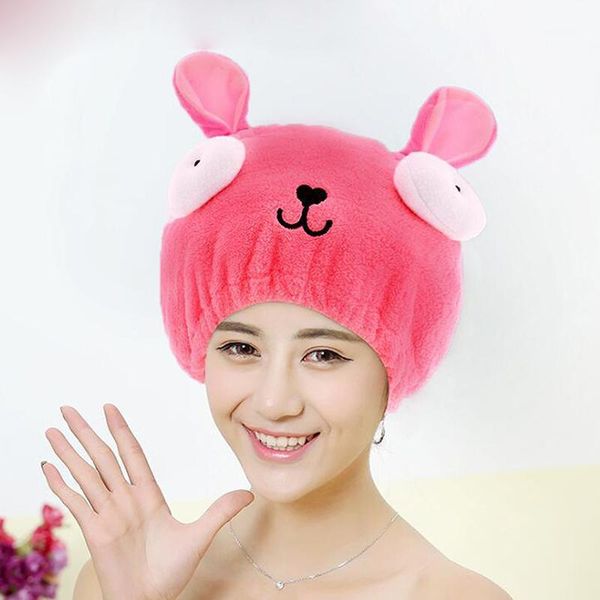 

coral fleece hair turban shower cap quickly dry hair shower hat wrapped towel bathing cap bathroom accessories1