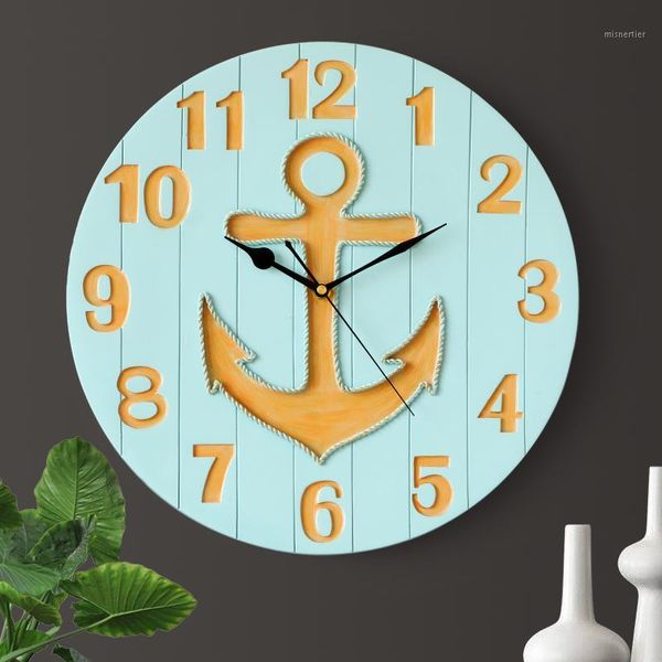 

wall clocks ocean decoration anchor clock silent resin dÃ©cor art modern design home vintage watch for kitchen study1