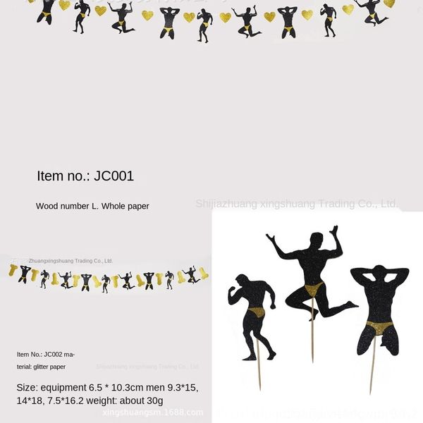 

1gfhd insertinganti-pull cake card singles pulling flower decoration set pull pulling underwear flag flag golden onion glitter women's