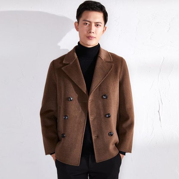 

wool woolen cloth coat man brief paragraph double-sided han edition men coat leisure suits autumn outfit of men's jacket1, Black