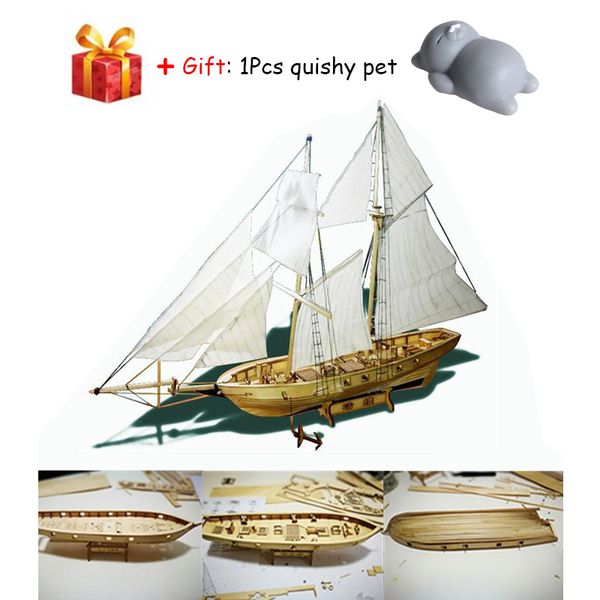 

1:100 scale assembling sailboat diy ship model home decoration boat children toys gift assembled wooden kit