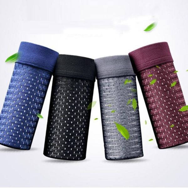 

summer breathable mesh boxer ice silk men's underwear quick dry u pouch trunk underpants sport gym wear male panties shorts1, Black;white