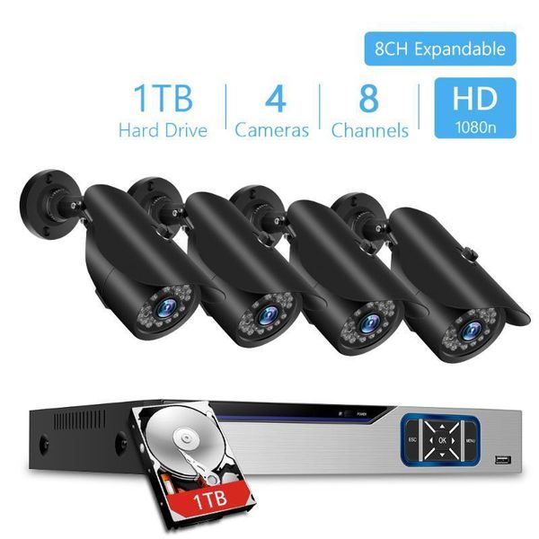 

8ch cvi tvi hvr ahd 5-in-1 dvr cctv recorder 4pcs 1080p video surveillance security camera outdoor cctv security system kit1