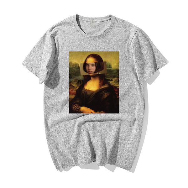 

смешные да винчи мона лиза pulp fiction печати ретро классический летний с коротким рукавом harajuku streetwear спорта толстовка с капюшоном