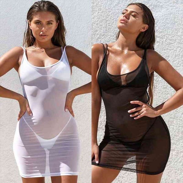 

neon green pink mesh see-through mini dress summer women sleeveless hollow out backless bandage bodycon dress, Black;gray