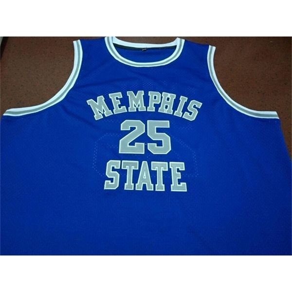 

vintage rare ms state college white blue jersey #25 penny hardaway round neck full embroidery size s-4xl or custom any name or number jersey, Black