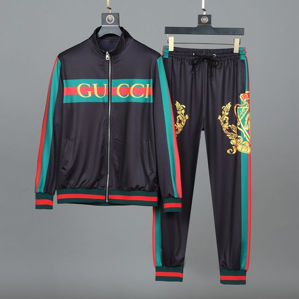 

новый 2020 мода мужские дизайнеры коллекционированный комплект бегущий мужской трексуит письмо тонкий одежда тречший комплект роскошный спор, Gray