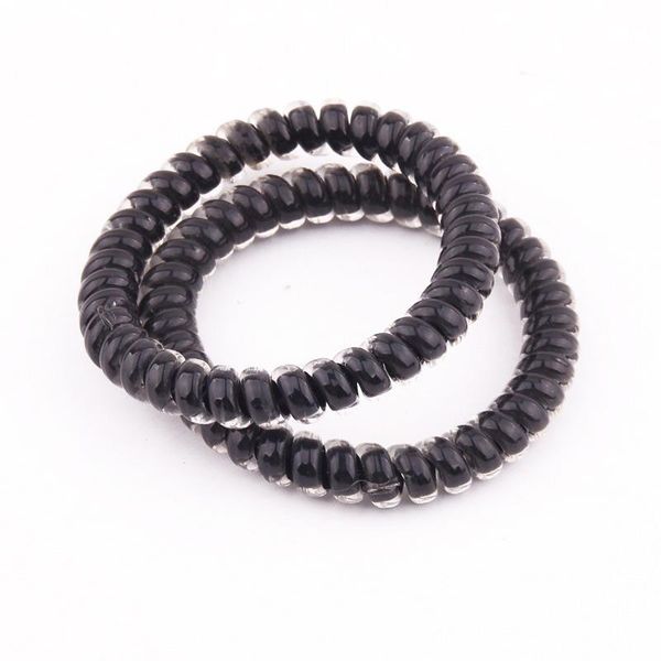 

transperant black telephone cord women headwear elastic rubber bands girls gum ponytail holders hair accessories q qyljme