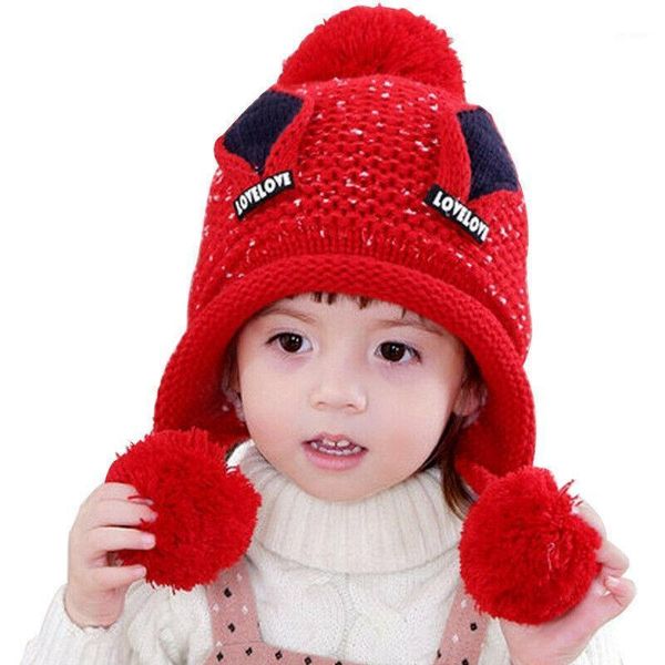 

kid winter warm wool high elastic velvet knitted baby earmuff baby hat1, Yellow