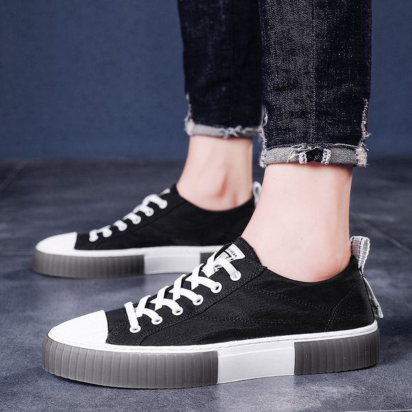 

casual canvas tide male snug with breathable walking shoes, Black;brown