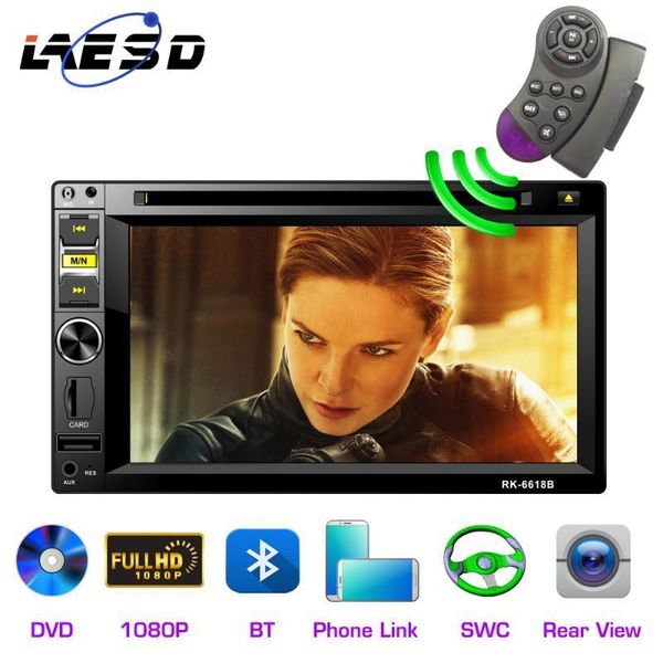 

laesd 2din car radio autoradio dvd player 1080p support bt phone link swc rear view1