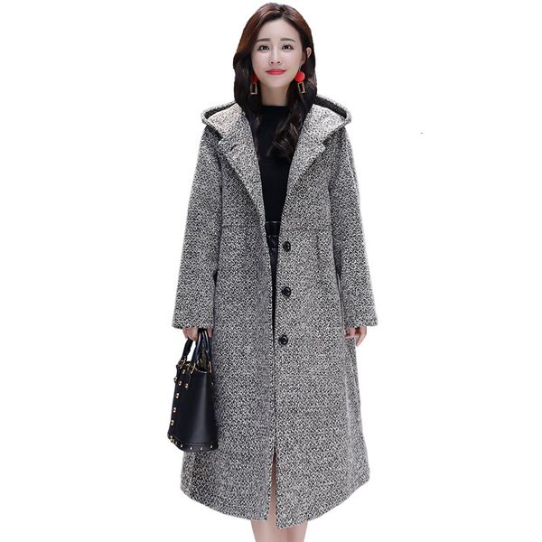 

2021 new woman winter coats section with single-breasted hood large thin jacket size outerwear cmxa, Black