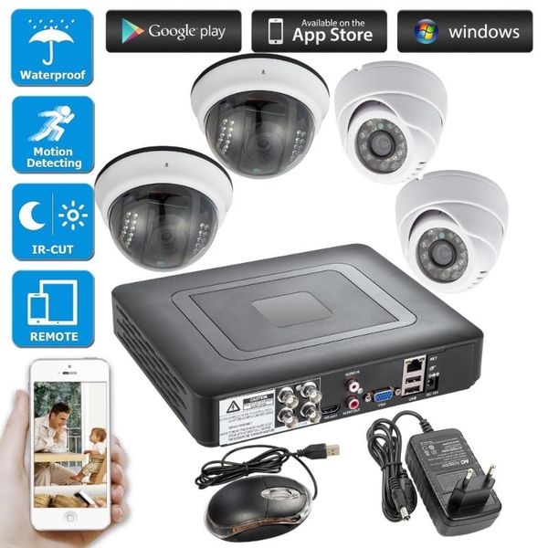 

systems 4ch 1080p dvr 4 pcs cctv security system infrared outdoor camera 720p ahd monitor kit