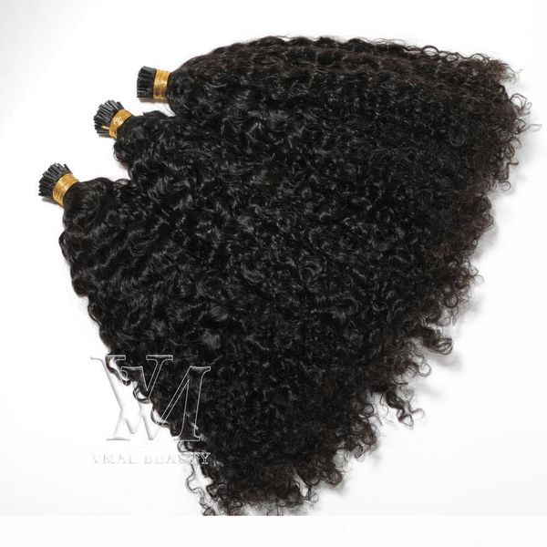 

vmae mongolia raw virgin natural black i tip pre bonded custom kinky curly cuticle aligned human hair pre-bonded hair extensions