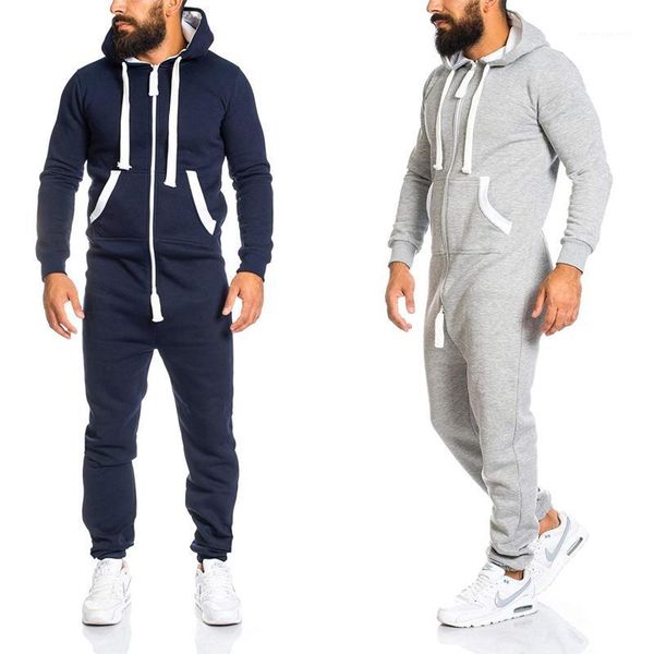 

2019 men's jumpsuit spring autumn casual hoodde front zipper jumpsuit pants men trousers pantalon homme pantalon hombre 4xl1, Black