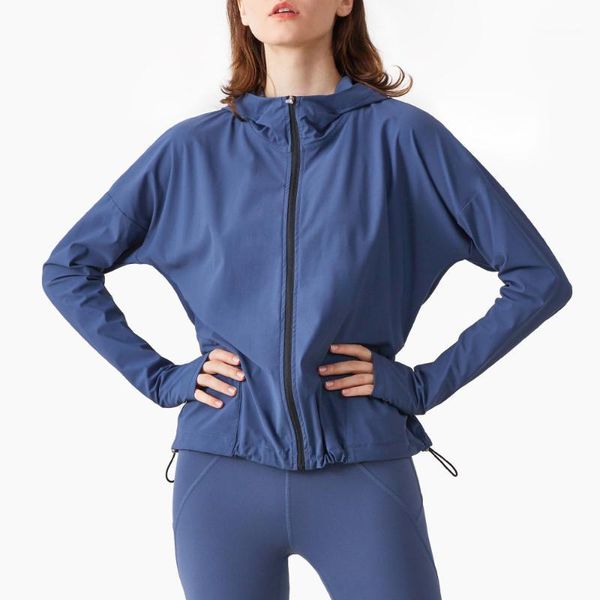 

running sets yoga women gym clothes with jacket 2021 runninglongsleeve breathable zipper activewear jogging sport coa1, Black;blue