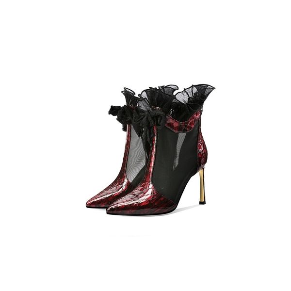 

2021 new thick heels high women spring ankle genuine leather boots black party boot riding i2cf