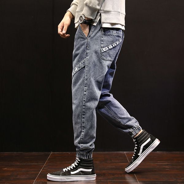 

2021 new hip hop design brand jeans for men's straight fashion distressed moto bike vintage jean plus size csug, Blue