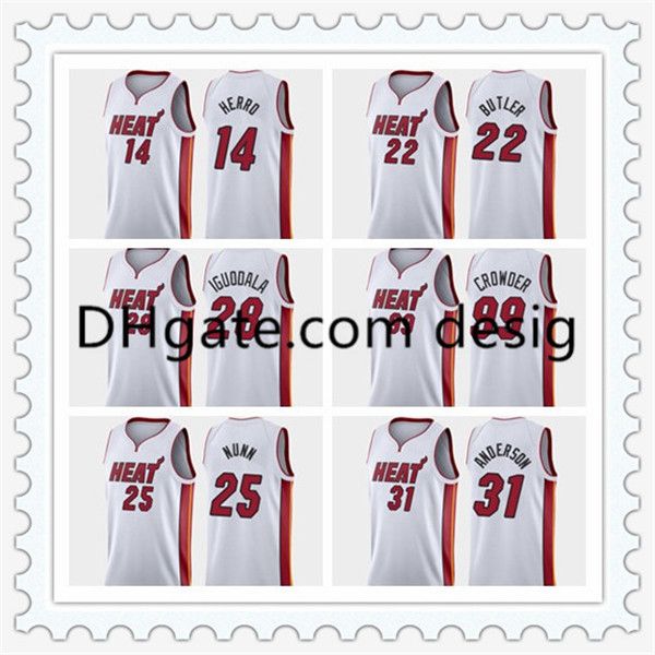 

men heat miami herro 31 anderson 22 butler basketball jerseys ryan jimmy tyler white association jersey, Black