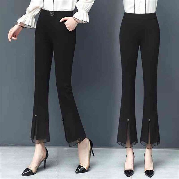 

womens pants summer cropped pants trendy womens summer loose leisure fashion trend, Black
