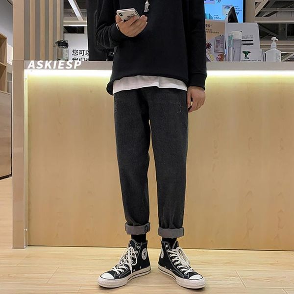 

men's jeans justar autumn small leg pants casual fashion fashionable, Blue