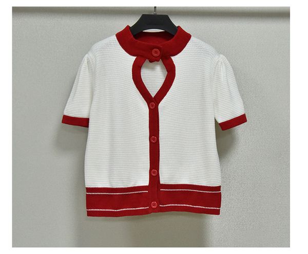 

1225 2022 milan style spring summer brand same style sweater print long sleeve crew new white cardigan women clothes lanlingge, White;black