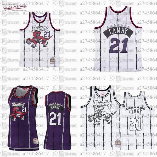 

men women youth basketball toronto raptors 21 marcus camby 1997-98 hardwoods classics retro jersey, Black;red
