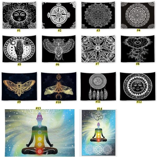 

mandala tapestry hippie wall hanging flower digital printed bohemia bedspread beach towel yoga mat blanket dhc1522