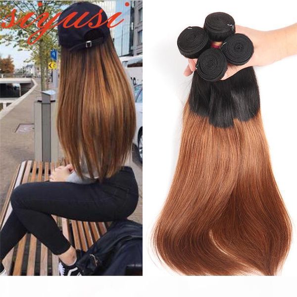 

ombre human hair bundles 1b 30 ombre brazilian hair weave bundles body wave colored bundles honey blonde t1 27 remy hair extension, Black