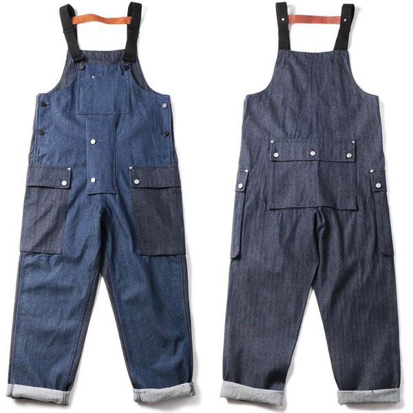 

men's jeans mosaic denim backband pants fashion card multi-pocket tooling with pantyhose slacks, Blue
