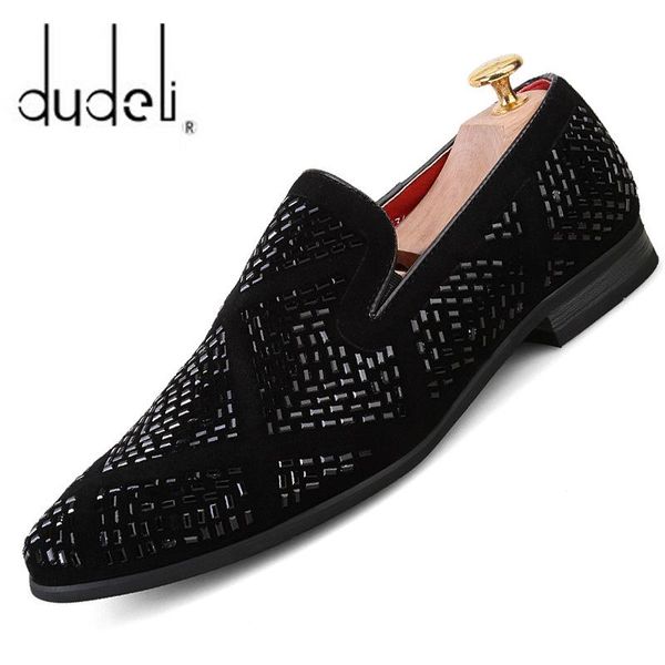 

men fashion loafer shoes party dress casual rhinestone pointed toe flat breathable party dress shoes men loafers zapatos hombre, Black