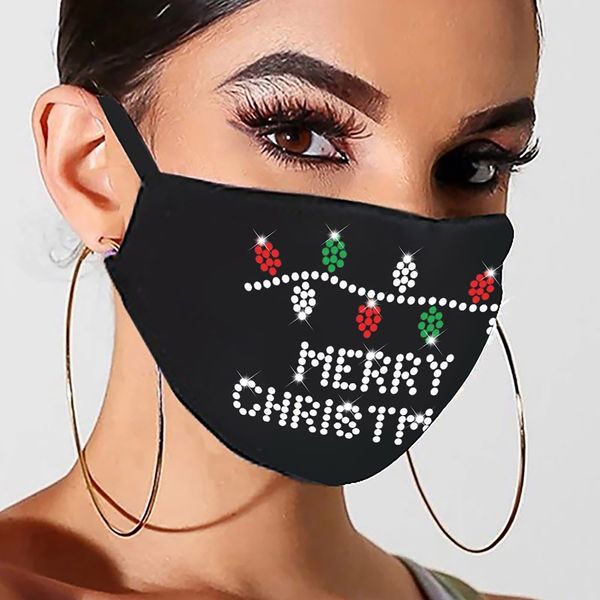 

new outdoor christmas drill face women breathable reusable fashion cotton windproof mask mascherine natalizie